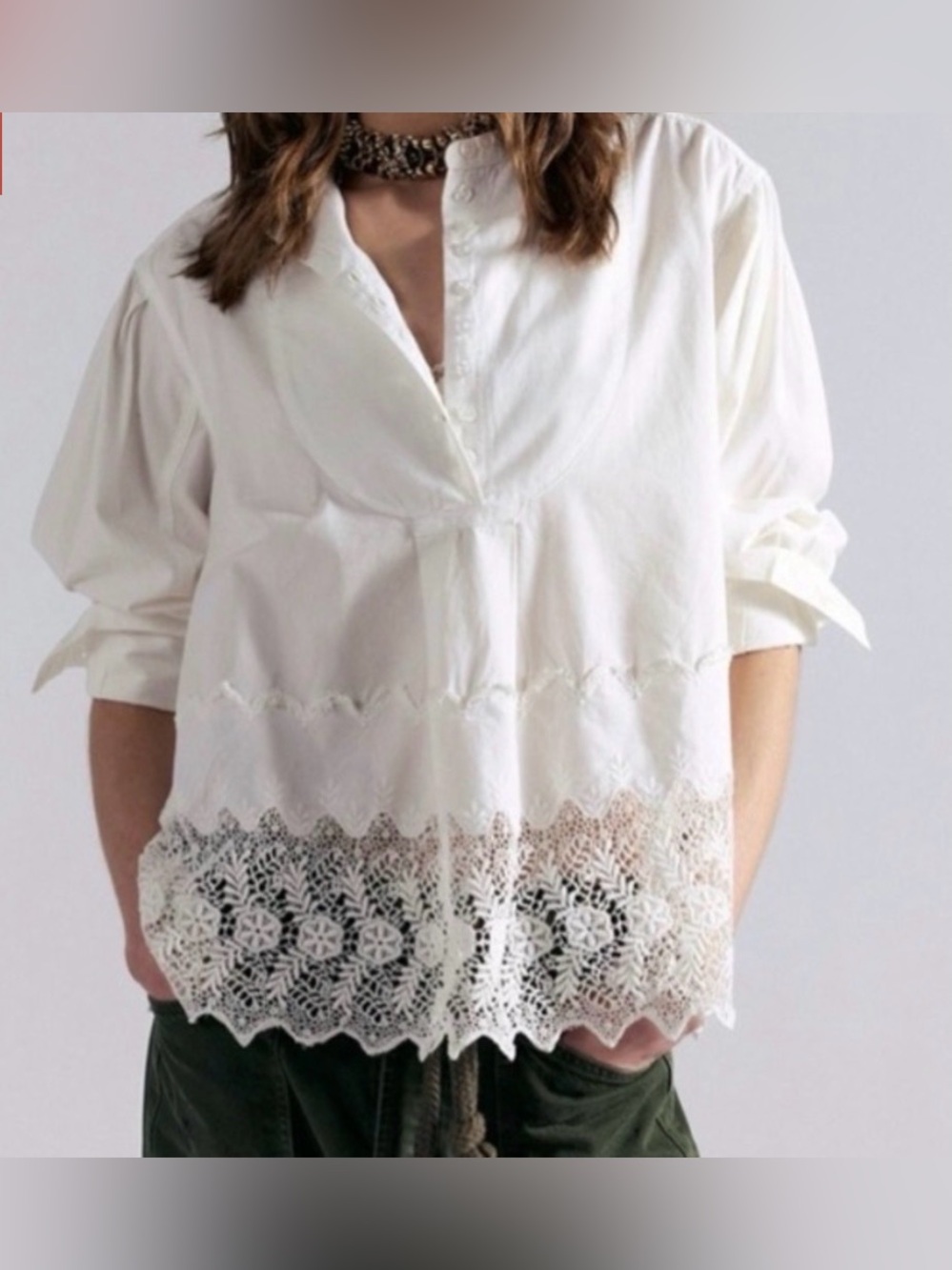 Free People Little Bit of Lace Top